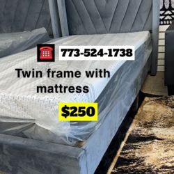 Twin Size Bundle Deals Headboard Frame With Mattress $249 Only Available For Pick Up Or Delivery 