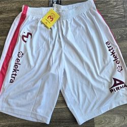 Pirma Monarcas Morelia 2018 White/Pink Cancer Awareness Month Match Game Futbol Soccer Shorts Large