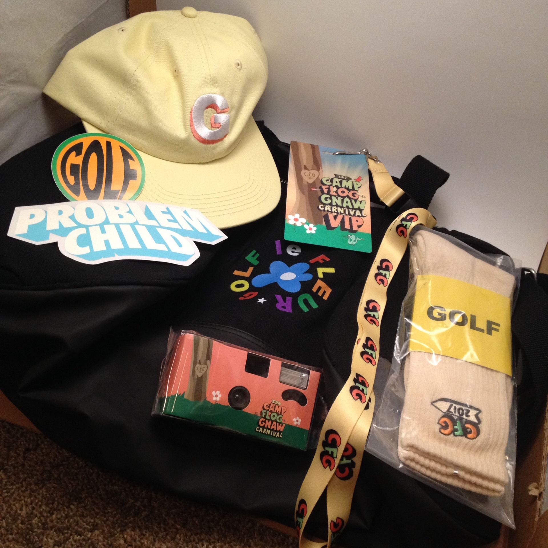 Camp Flog Gnaw VIP Merch - Brand New - EXCLUSIVE- Tyler The Creator - Flower Boy