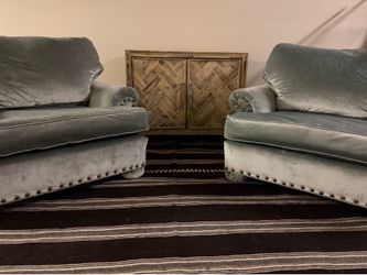2 velvet chairs