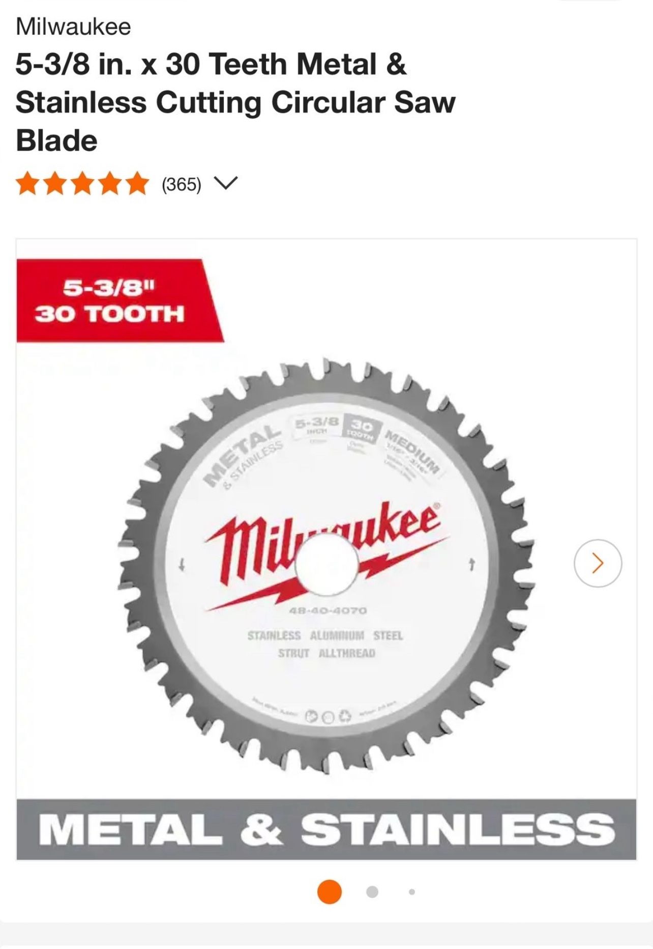 Milwaukee Metal Cutting Blade 5-3/8”