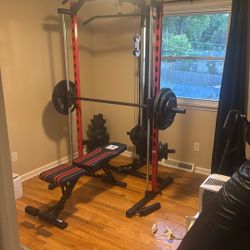 Smith Machine And 350lbs. Of Weights