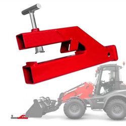 Clamp On Trailer Hitch Receiver Bucket Hitch Compatible with Tractor 2" Ball Mount Adapter and Deere Bobcat Bucket (Red)