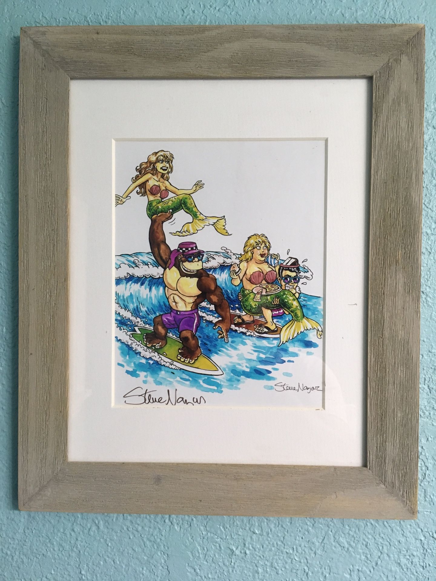 Steve Nazar watercolor print with signature