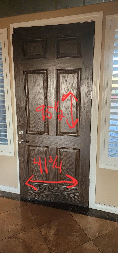 Solid Door With 6 Panels.