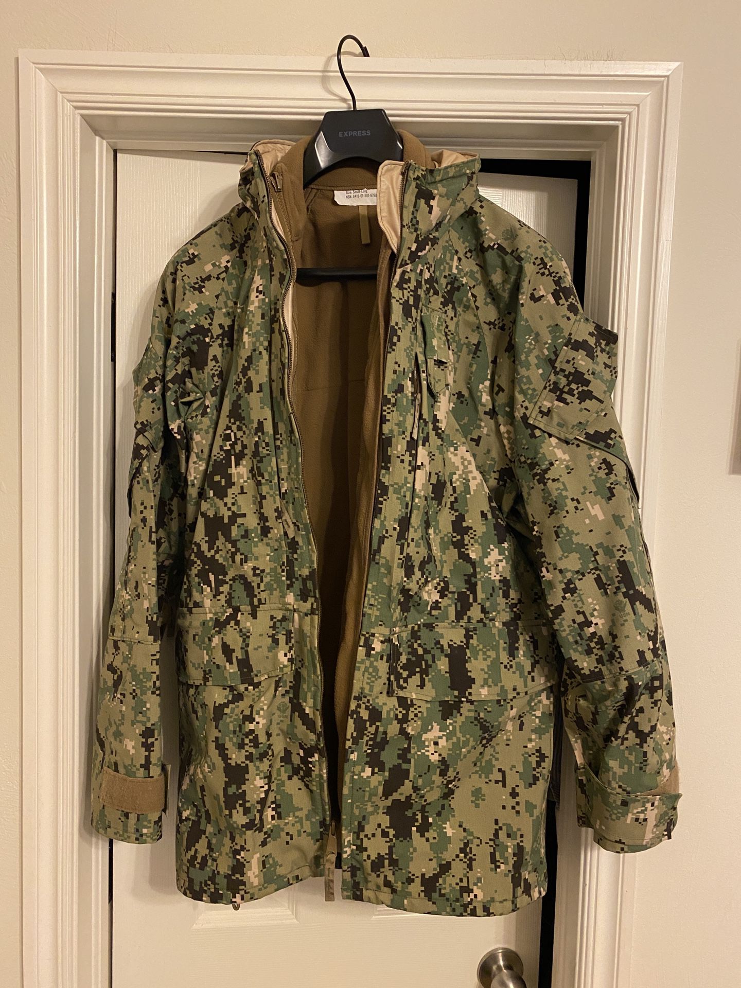 Camo Military Parka Raincoat Zip Up Sweater 