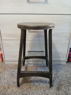 Metal stool - small table, dark brown