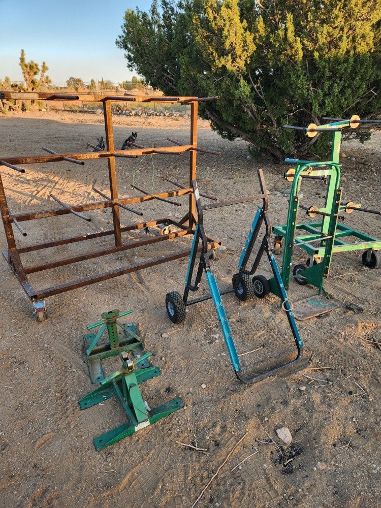 Wire Carts And 2 Greenlee Wire Jacks