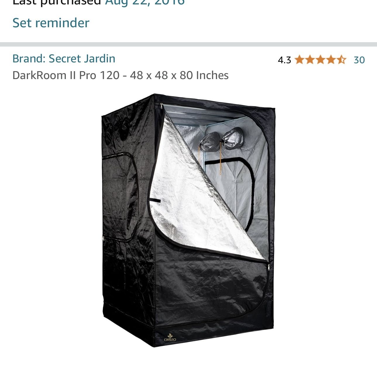 Secret Jardin Darkroom II Pro Indoor Grow Tent New Never Opened