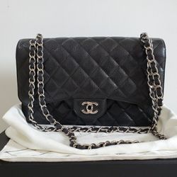 Chanel Double Flap Bag Caviar Jumbo