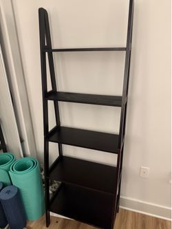 5-Tier Espresso Ladder Bookshelf
