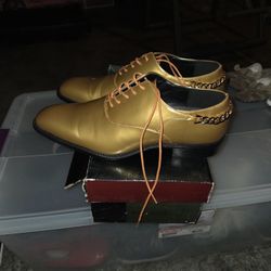 Gold Men Dress Shoes