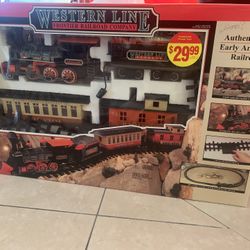 New Bright Western Line Frontier Railroad Company Battery Operated Train Set NOS