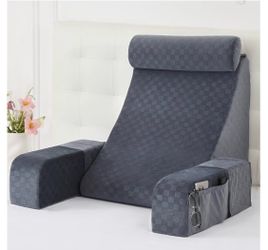Bed Rest Reading Pillow with Armrests