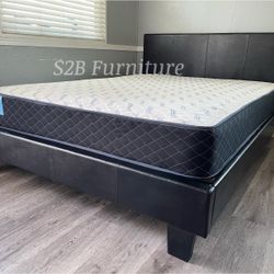 Ck Expresso Platform Bed with Ortho Mattress Included 