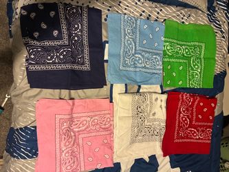 6 different color bandanas