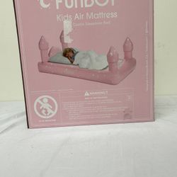 FUNBOY Kids Pink Castle Sleepover Travel Bed & Air Mattress. Perfect for Sleepovers. Includes Carrying Storage Bag