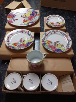 Vintage Imperial Leaf "Tobacco Leaf" China Set - 40-Piece (8 Full 5-Piece Place Settings) - Brand New in Box