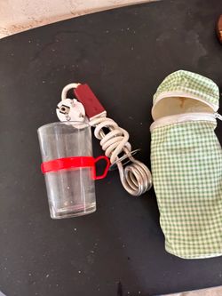 Vintage Prosper Travel Immersion Water Heater Set - Retro Glass & Pouch