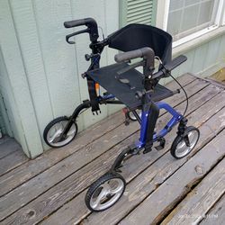 ELENKER 2-in-1 Rollator Walker & Transport Wheelchair Combo