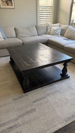 Large wood coffee table