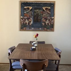 Solid Wood Walnut Dining Set 