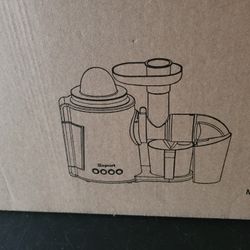 Juicer with citrus press on top. 