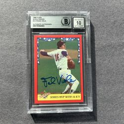 1988 Fleer  World Series #12 Frank Viola w/ on card auto.Negotiable