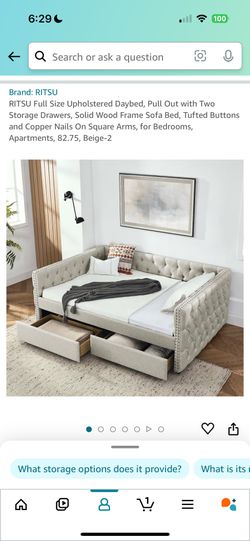 Brand New Still In box! Full Size Upholstered Day Bed