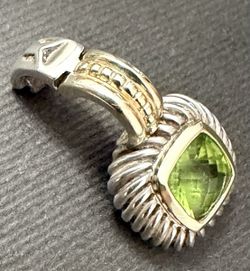 David Yurman Albion Peridot Two Tone Pendant