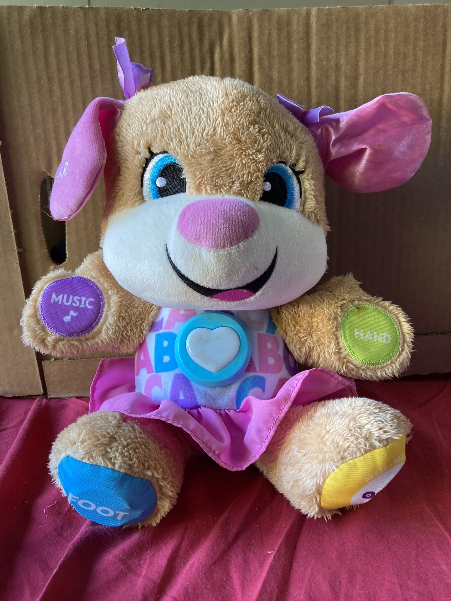 Fisher Price Puppy Dog Laugh & Learn Smart Stages Learning Toy Plush Talks Works