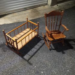Vintage Real Wood Toy Furniture In Good Condition 