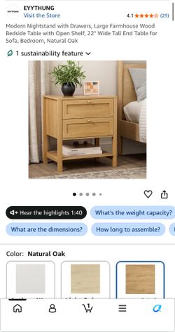 Modern Nightstand with Drawers