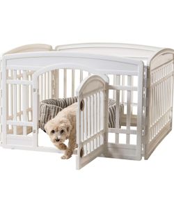 IRIS USA 4 Panel Dog Exercise Playpen with Door