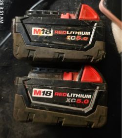 Two Milwaukee m18 batteries price is for both
