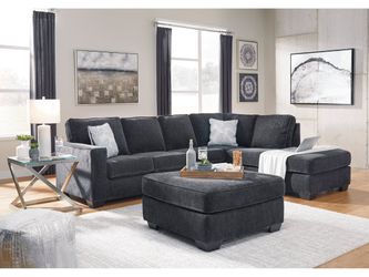Altari Slate 2-Piece Right Sectional and Ottoman (Online Special Price)