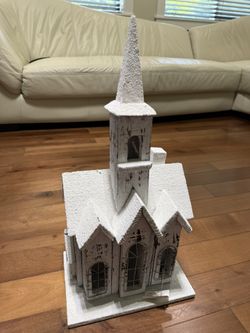 “The Snowy Bell Tower” with Battery-Powered Lights (Nordstrom boutique)