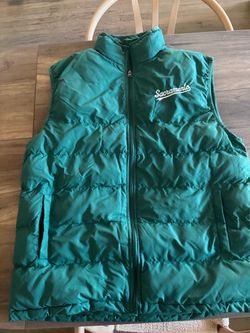 A’s Sacramento Puffer Green Vest Size XL