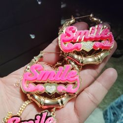 Different Sayings Earrings With Matching Necklaces 