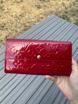Authentic Louis Vuitton Vernis Red Long Wallet