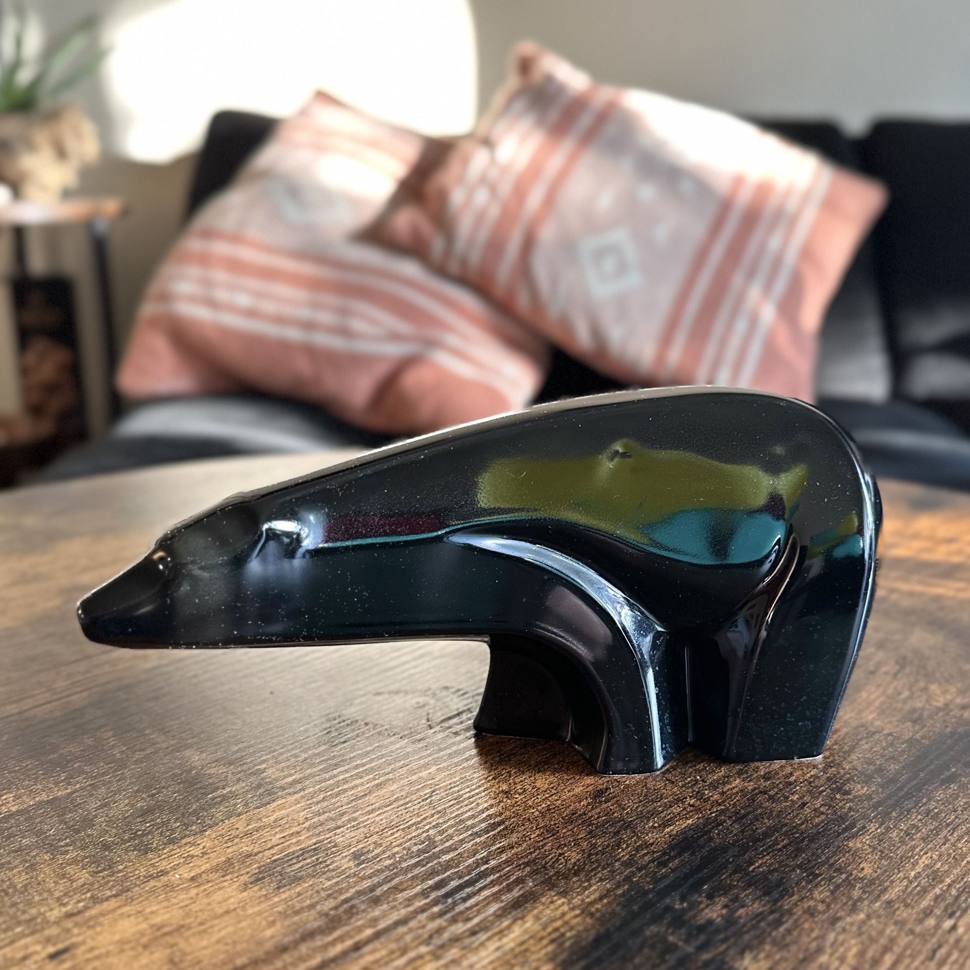 Vintage Black Polar Bear Figurine