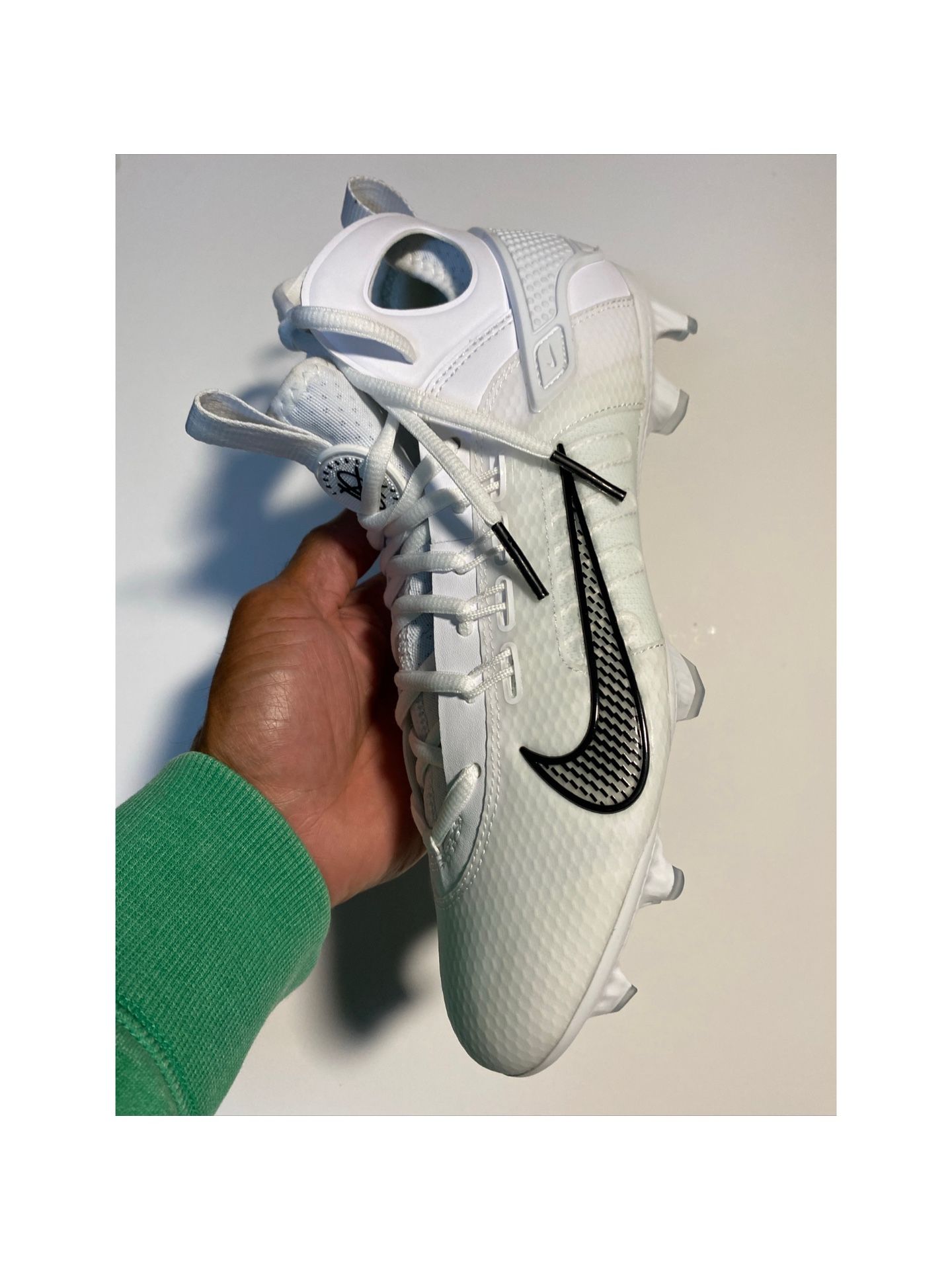 Nike Huarache 9 Elite LAX Lacrosse Cleats 'White' Men’s sz 8.5 NEW NO BOX!