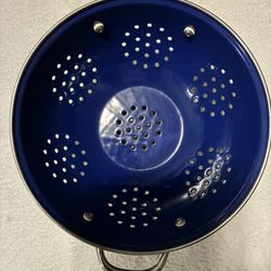3 Quart Blue Steel Colander
