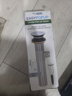 PF WaterWorks EasyPopup Brass Pop-Up Drain Chrome