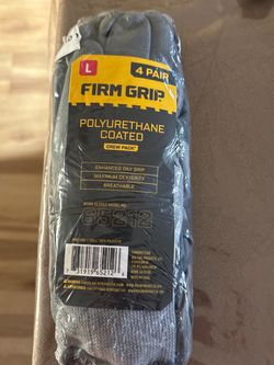 Firm Grip Polyurethane Coated Work Gloves 4-Pair Large