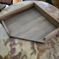 2 Wooden Corner Shelves 18" X 18"