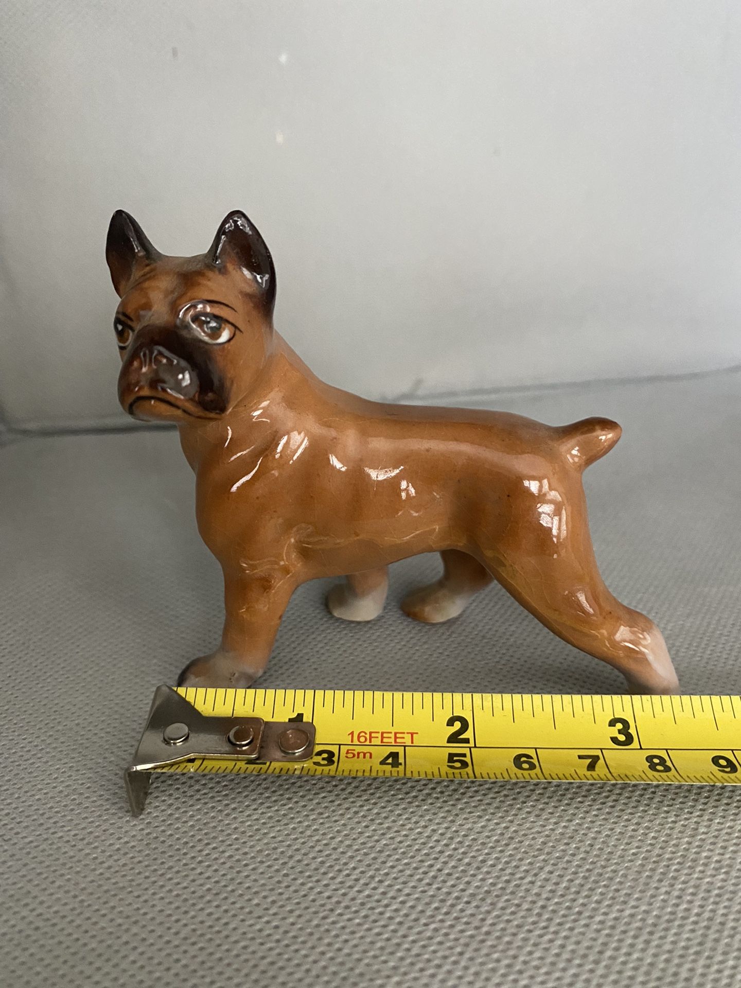 Vintage Miniature Boxer Dog Figurine