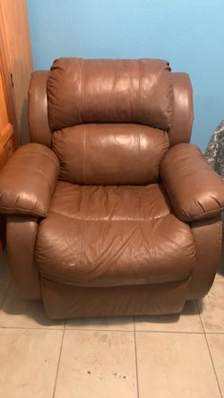 Brown Leather Recliner Armchair