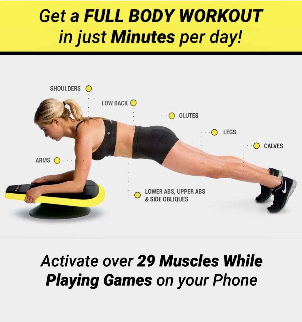 Stealth Game Your Core - Deluxe Fitness Trainer for Great work outs, Exercise, Muscle Training - Fits all Smartphones