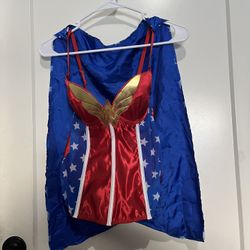 Women’s Wonder Woman Corset & Cape Halloween Costume  